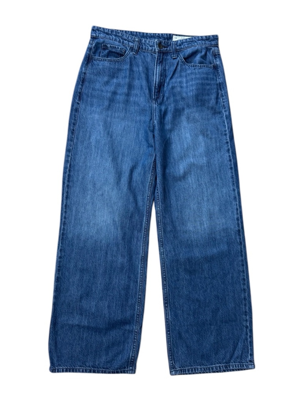 Rag & Bone Lori Mid-Rise Wide Leg Jeans in Darkwash size 28